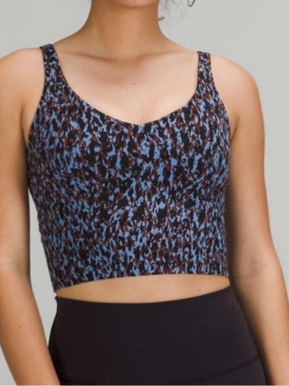Lululemon Align Tank Top Leopard Camo Blue Nile Multi Size 4 Small Crop Yoga